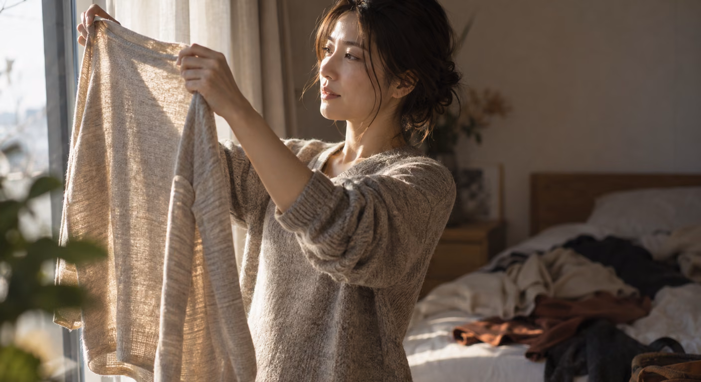 20代後半のファッション｜前半の服から、生地と色の2か所を入れ替える