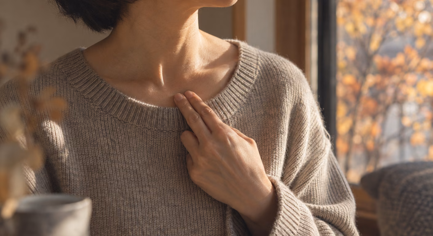 40代 ファッション 秋｜去年のニットが合わない日は首から測る