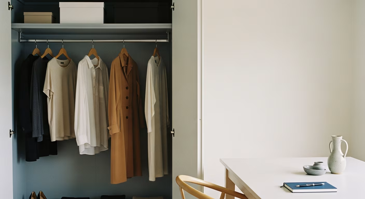 40代の余白、空いたクローゼットと整理された机、引き算の品ある暮らし