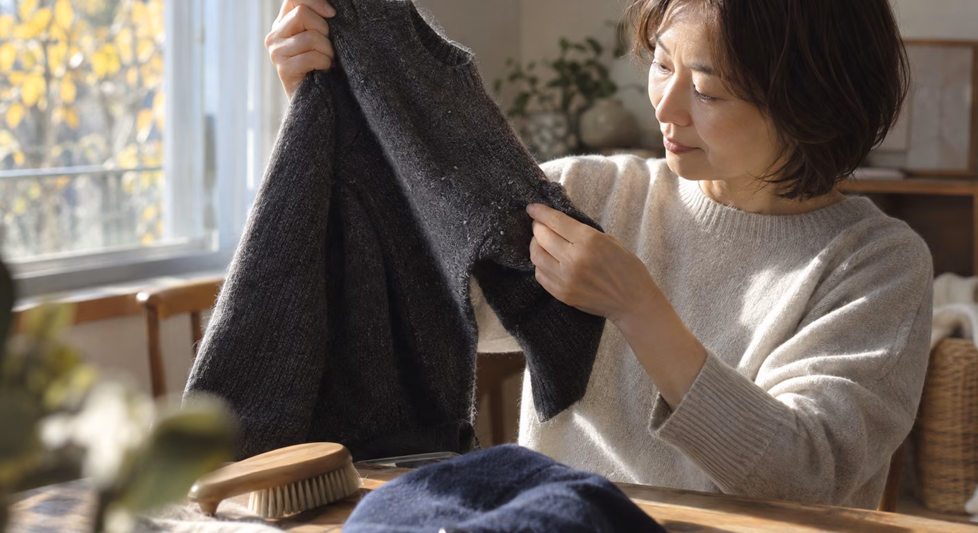 50代ファッション｜長く着た秋冬服がくたびれて見えるときの直し方
