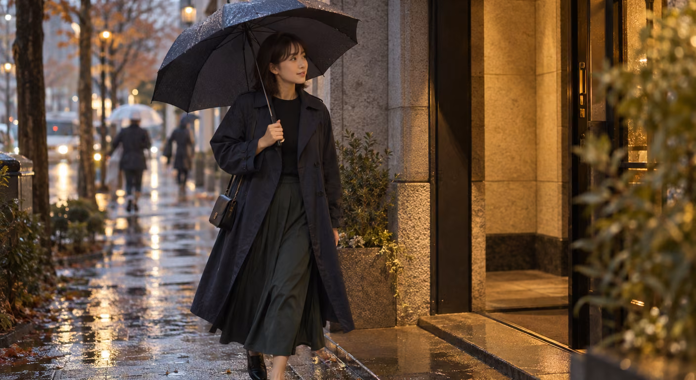 雨の日のデートの服装｜行き先と移動で、濡れる場所を先に決める