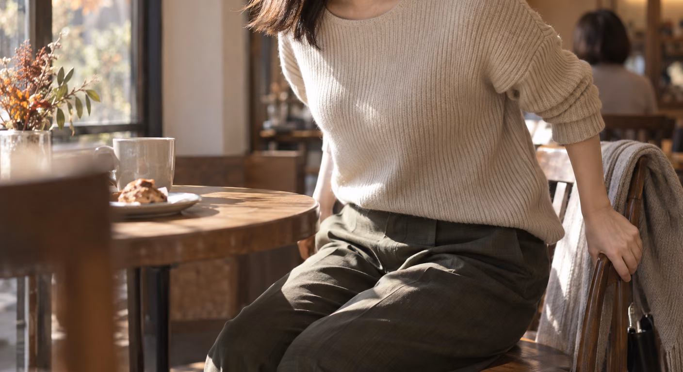 ちょいぽちゃコーデ|MとLで迷う体は、秋の予定で着るサイズを分ける