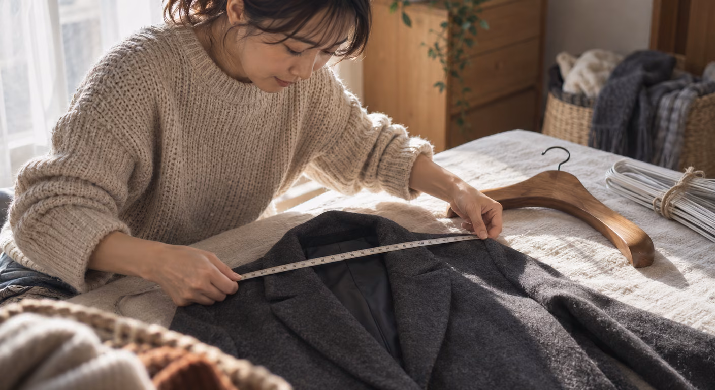 クローゼットハンガー｜衣替えの日に、冬物の重さと肩幅で掛け替える