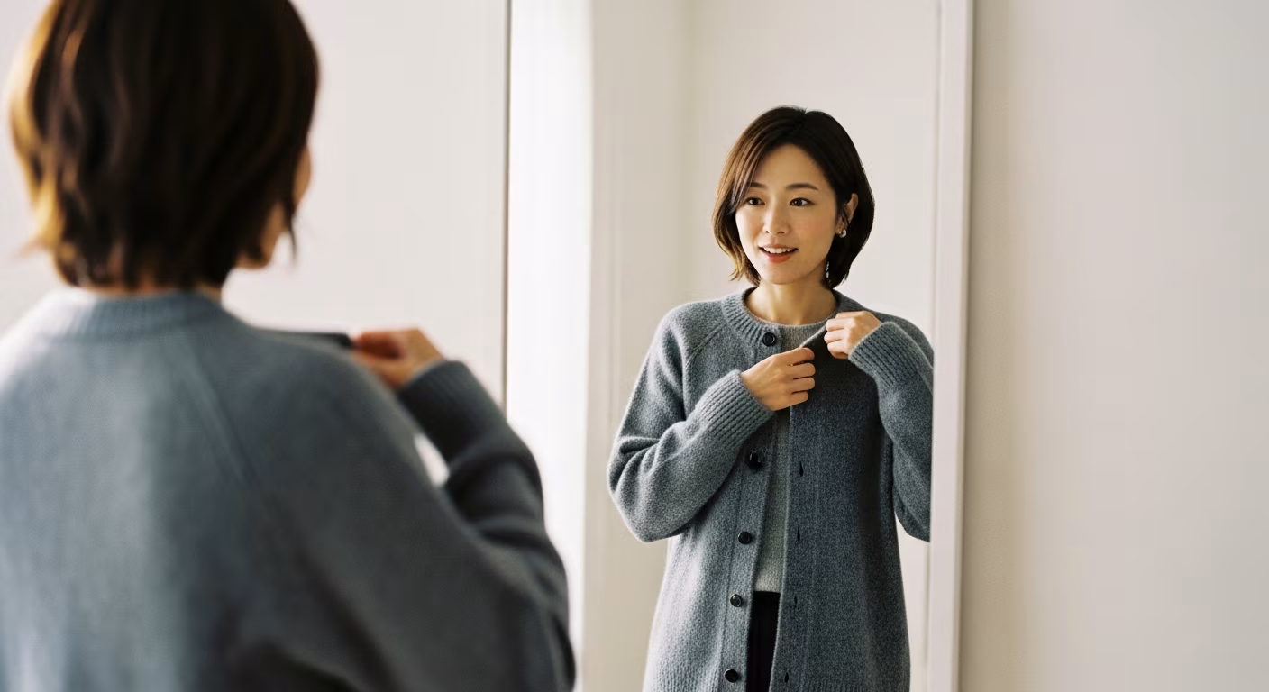 プロが選んだ意外な一着に袖を通す女性、新しい似合うとの出会い