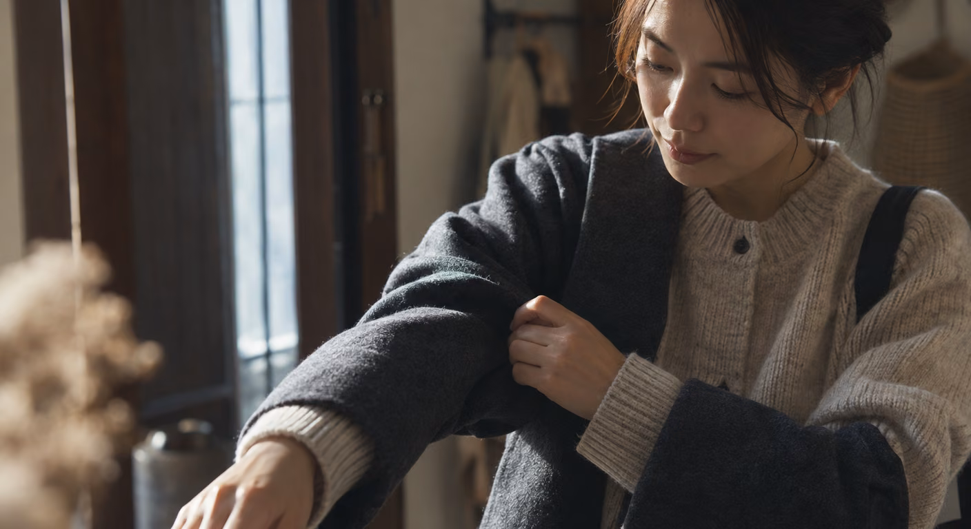 冬のカーディガンコーデ|コートの中でもたつく・着ぶくれる日の直し方