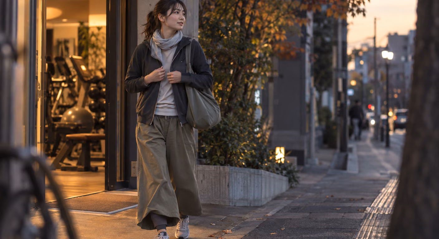 ジム行き帰りの服装 女性|秋冬はジムの前後にどこへ寄るかで決める