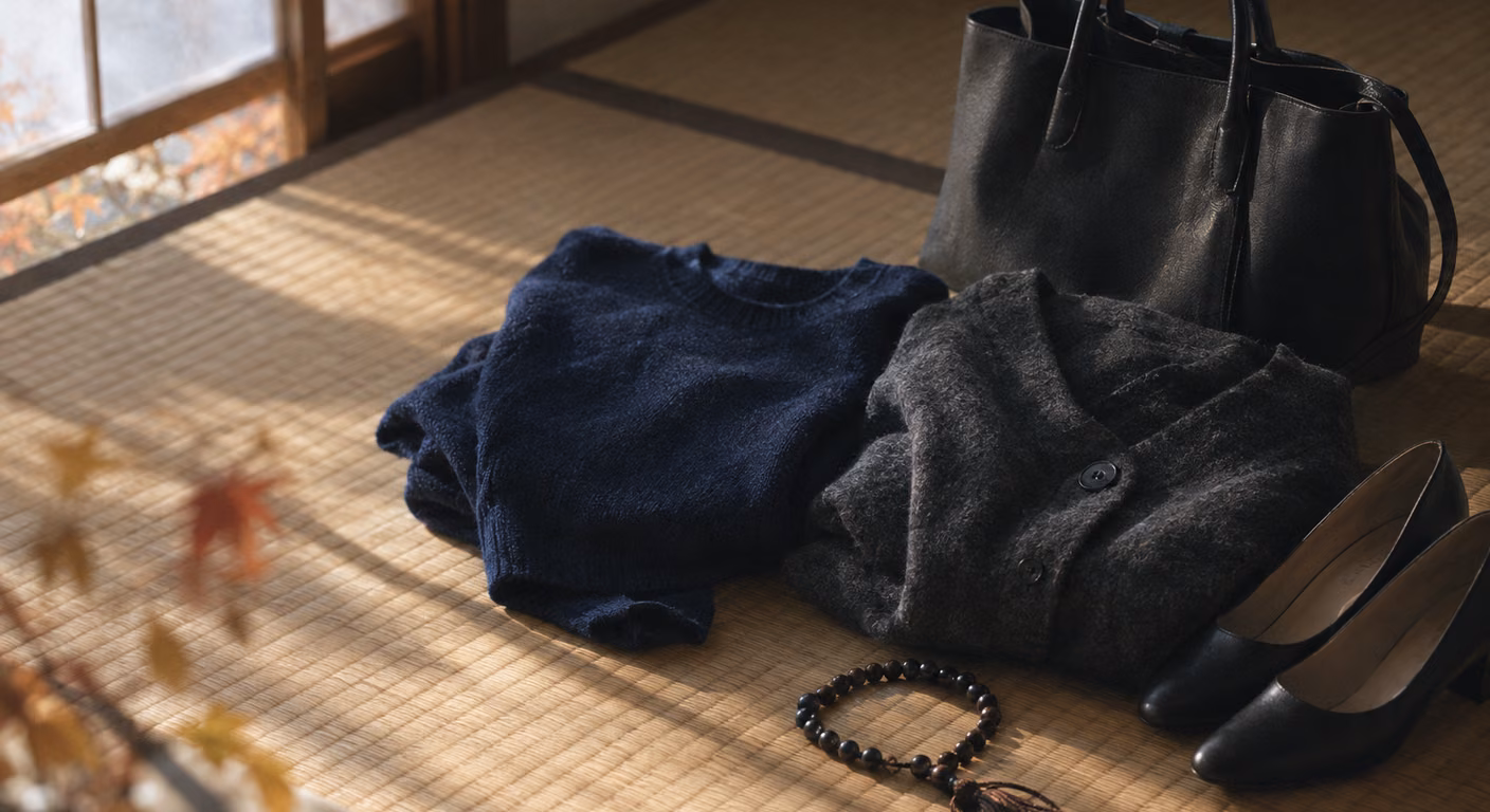 法事の服装 カジュアル|黒以外の紺・グレー・茶を選ぶ濃さの目安