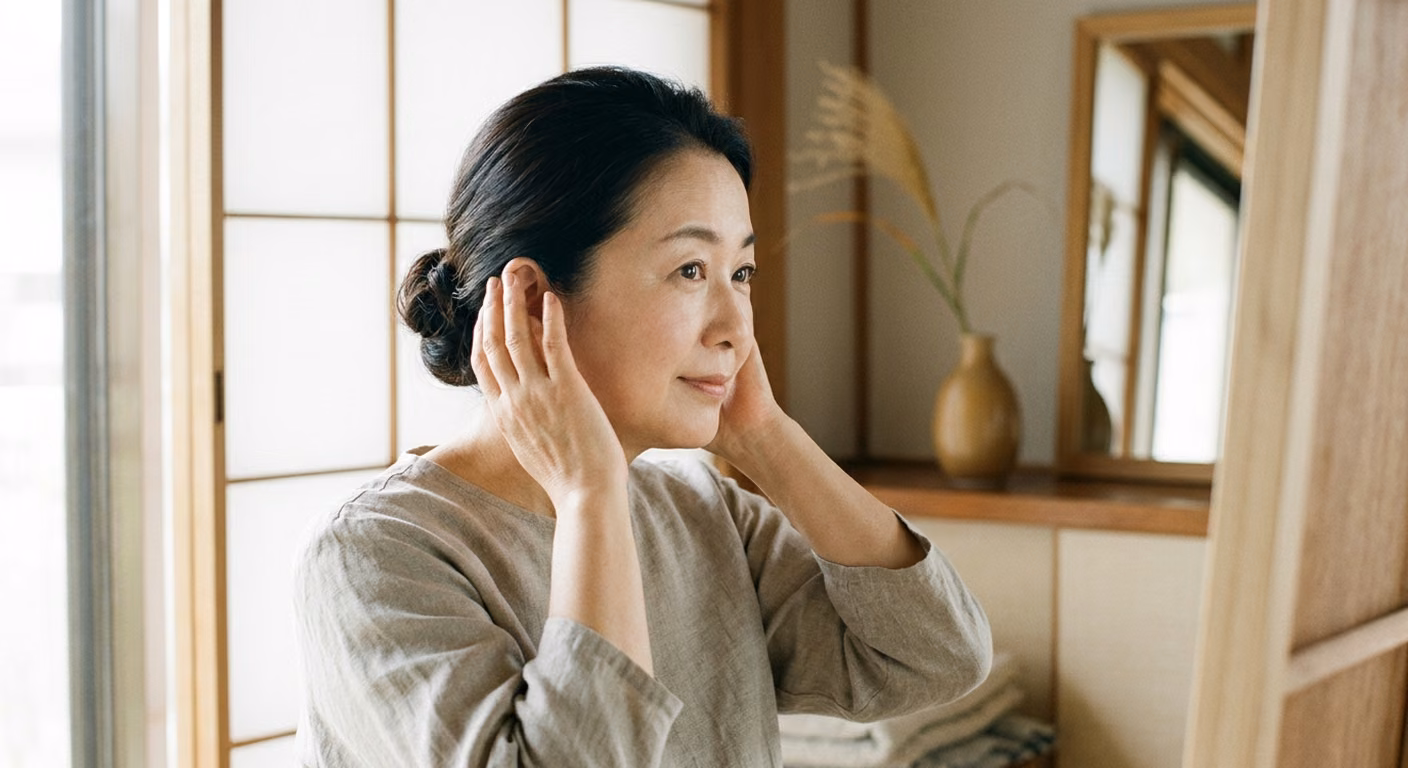 50代の11月のレストランの装い｜席に着いてから脱ぐ一枚の置き場所