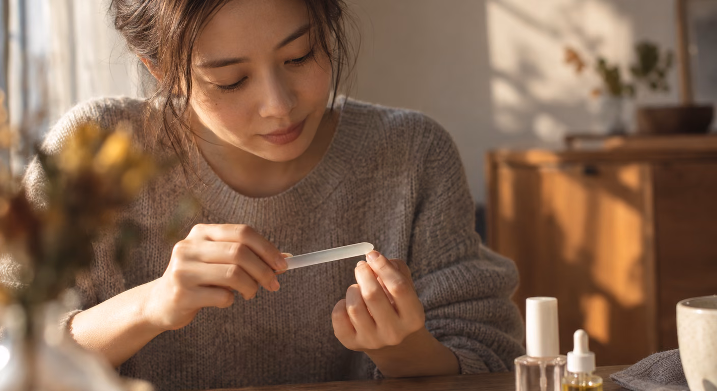 自爪育成のやり方 セルフ|先端の白い部分を2mm前後にそろえて始める