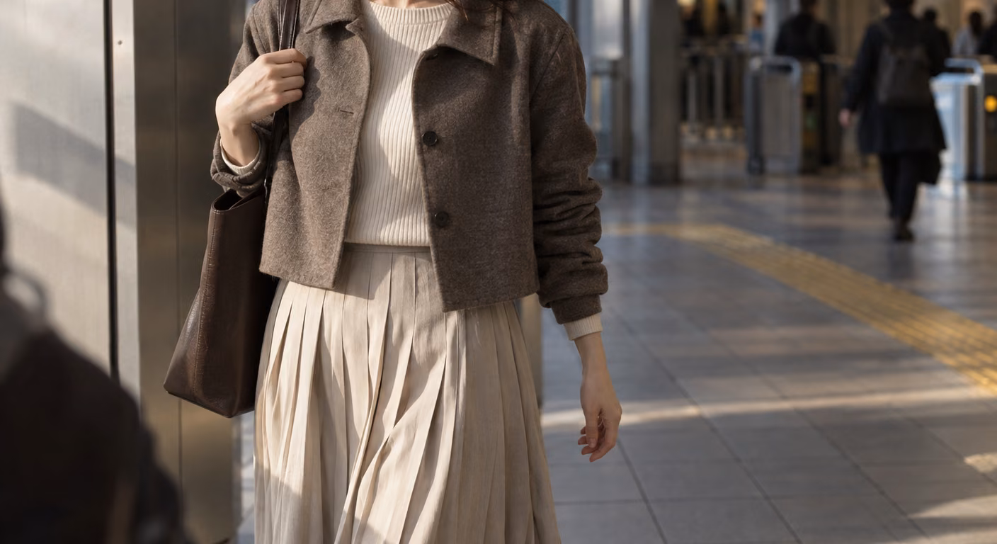 韓国風の服 背が低い｜埋もれるのが丈か幅かで、秋冬に削る所を変える