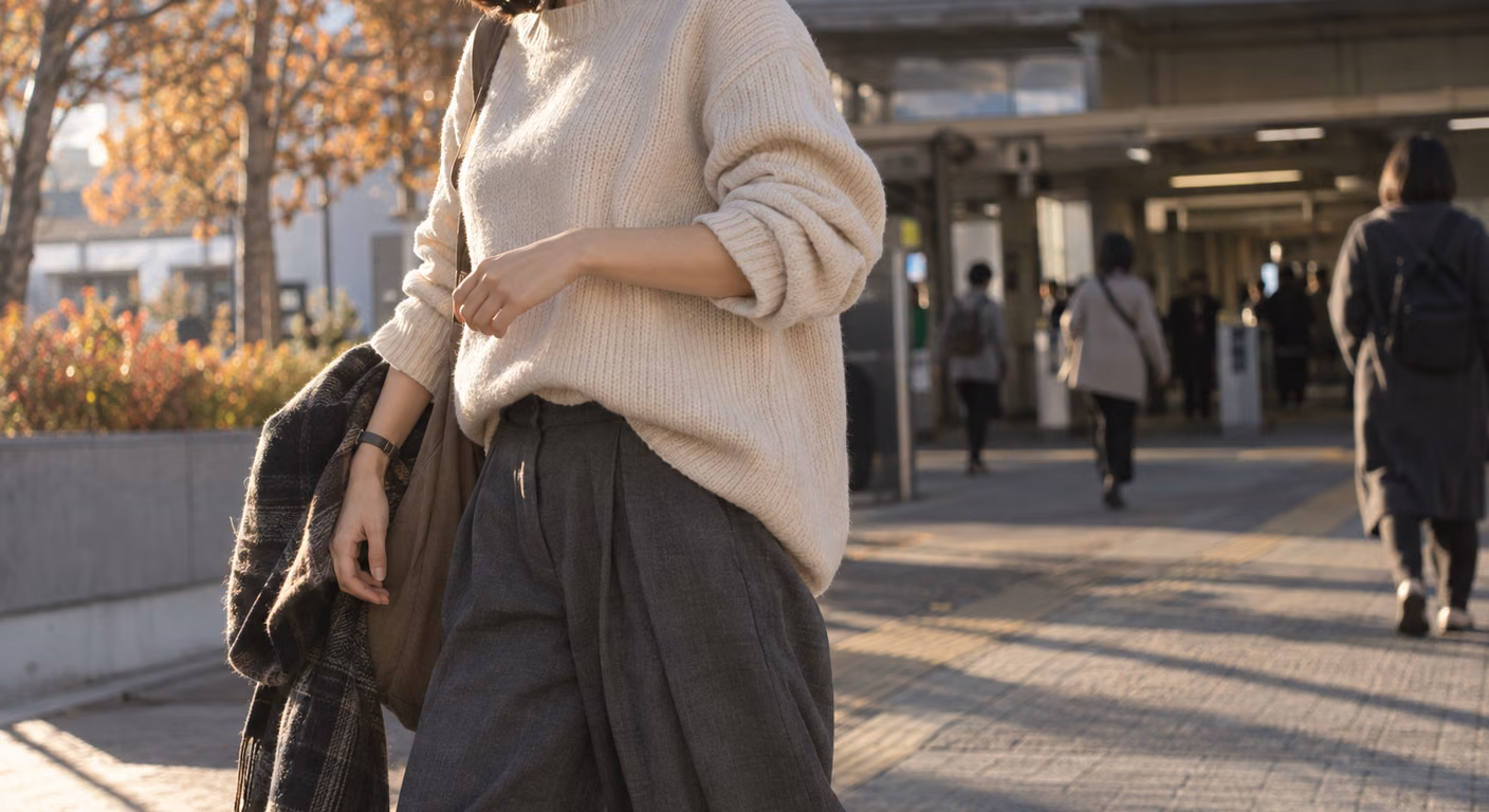 韓国おしゃれ服が部屋着に見える｜秋冬は服が体に触れる3点で直す