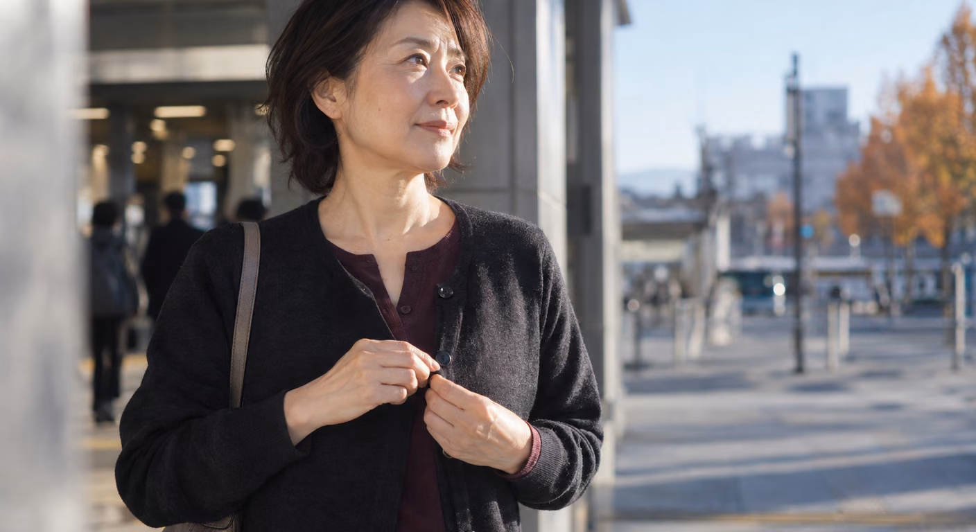 気温19度 服装 50代｜暑がりか冷えやすいかで、脱げる場所を決める