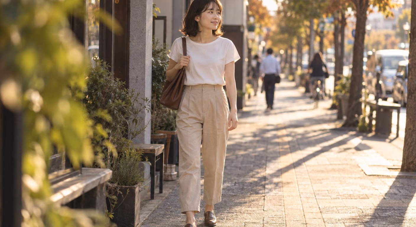 気温26度の服装｜下半身は素足か靴下か、最低気温と歩く時間で選ぶ