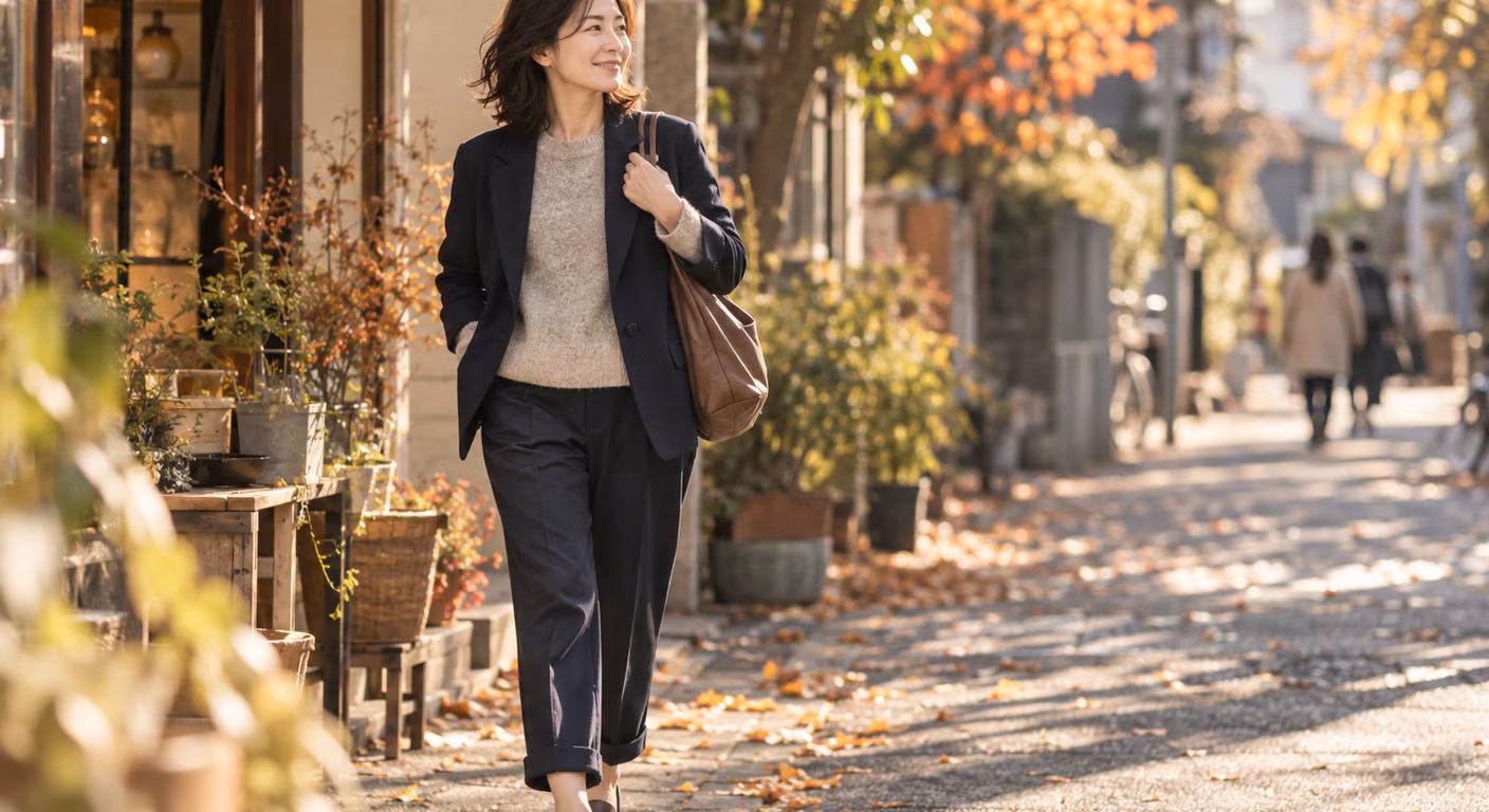 きれいめコーデ40代|休日なのに仕事の服に見えるときの直し方