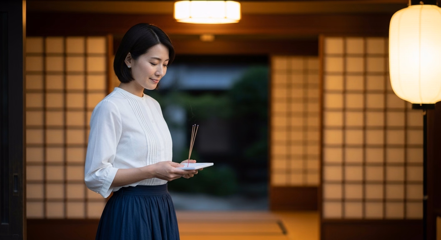 30代のお盆8月13日迎え火コーデ｜先祖迎え入れの装いを穏やかに整える視点