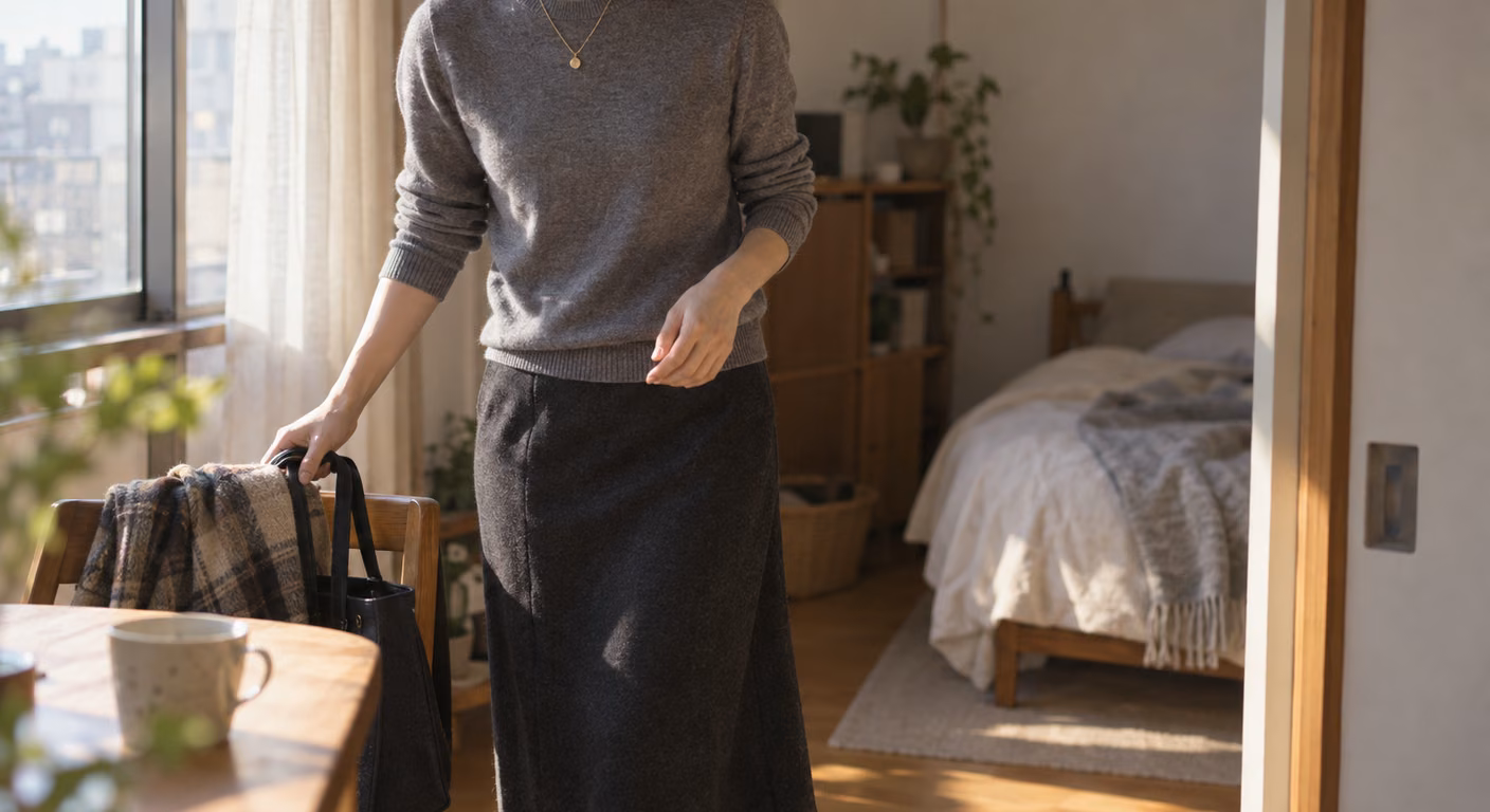 ネックレスの長さ｜ニットの襟ぐりから指何本下に落とすかで選ぶ