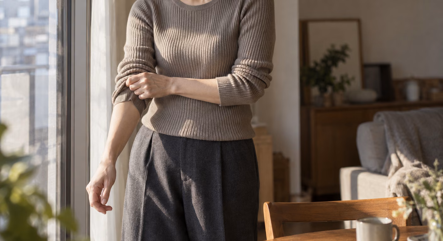 二の腕に年齢が出ると感じたら｜秋の袖は縫い目と布の張りで決まる