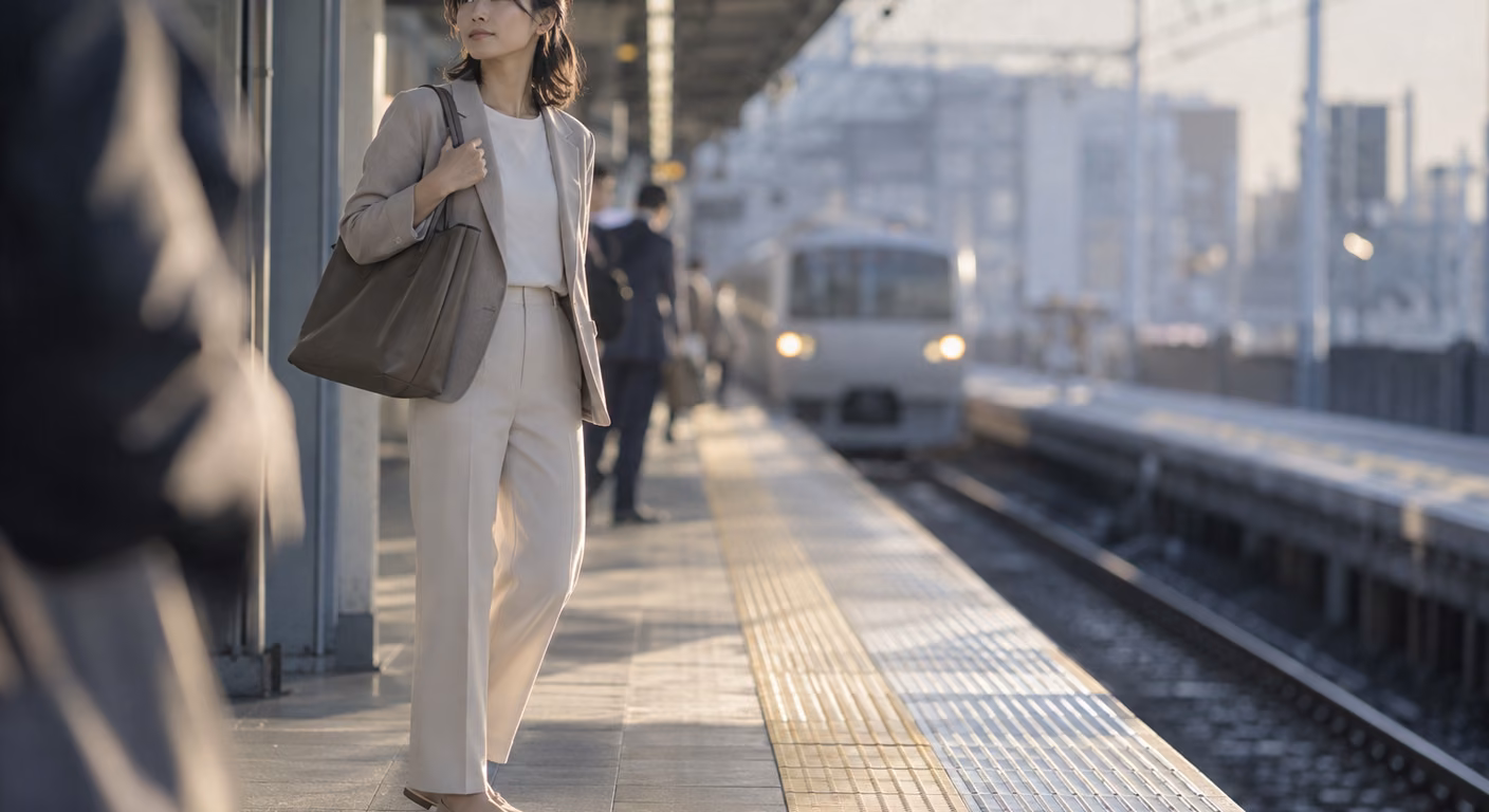 オフィスカジュアル レディースの選び方は通勤手段で変わる|電車・自転車・車・徒歩で傷む場所が違う