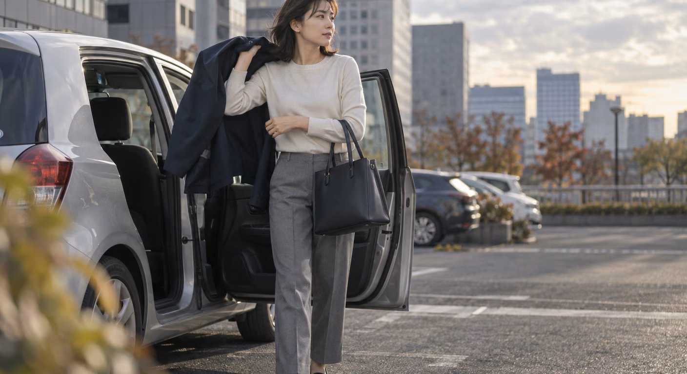オフィスカジュアル 営業|車か電車か、訪問先の固さで上着を分ける