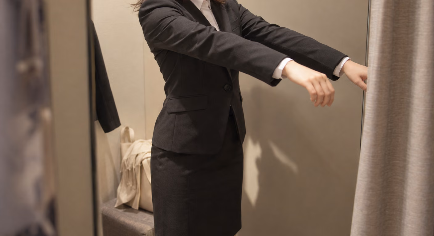 リクルートスーツ 女性 サイズ|上下で号数が割れる人は肩と腰で決める