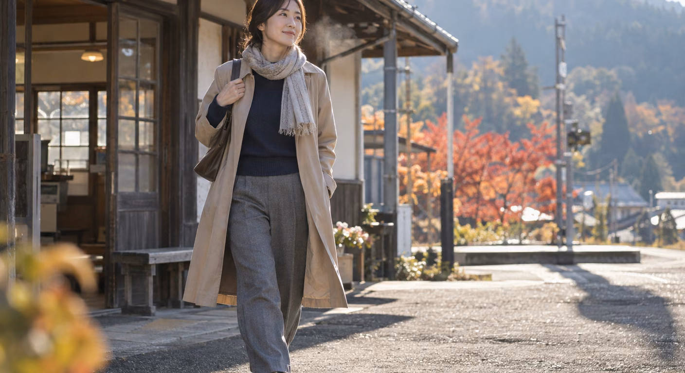 旅行の服装 秋｜行き先の最低気温と家を出る時刻で、上着の厚みを決める