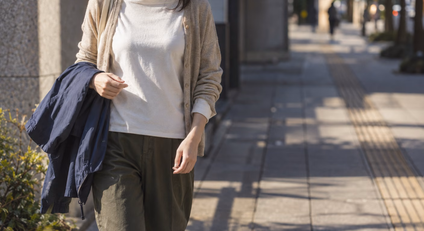 最高気温17度の服装｜晴れと曇りで別の日。日差しと風で羽織りを決める