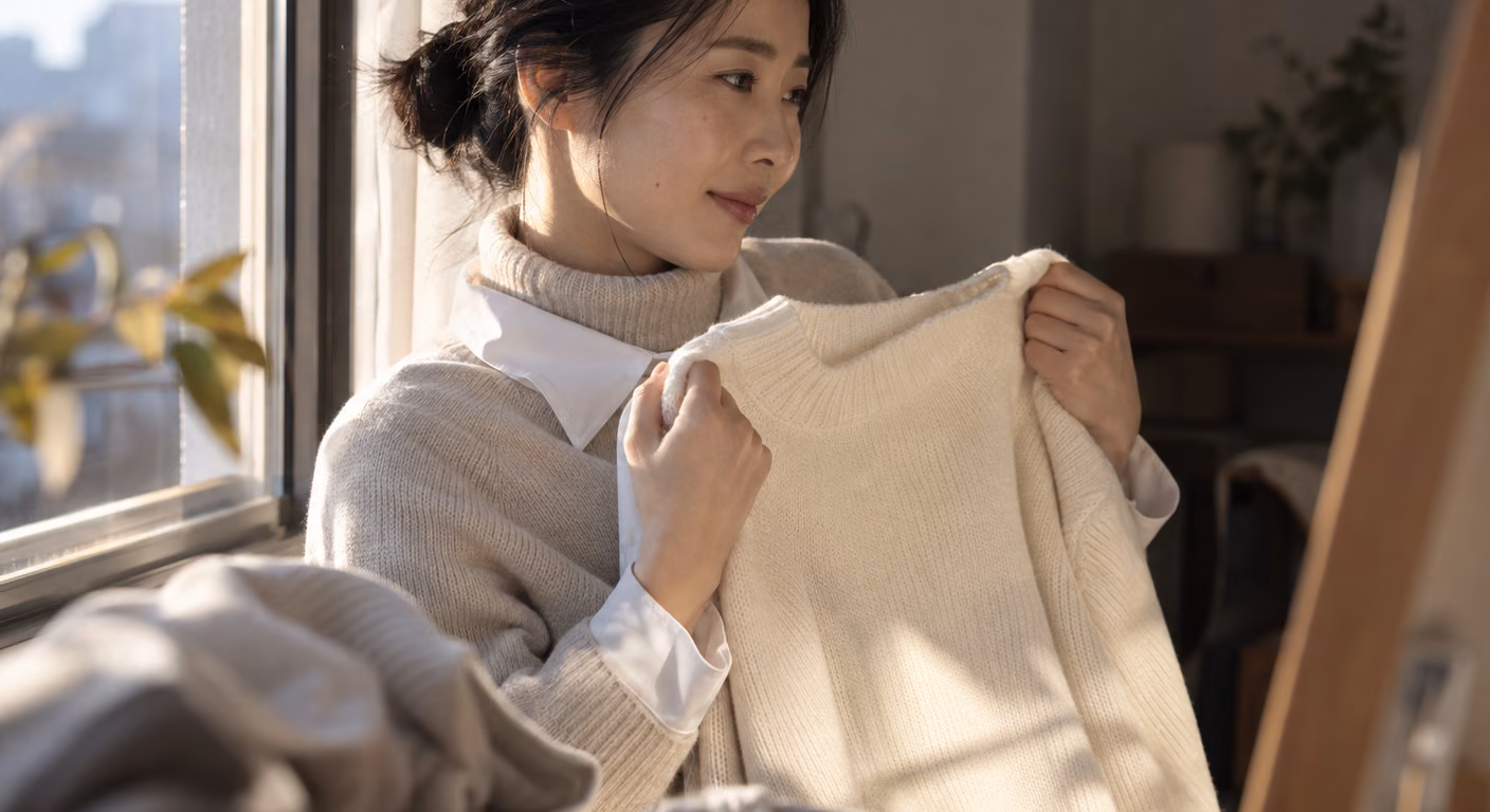 白が似合う人に見える着方｜白目と歯の白さに、服の白を合わせる