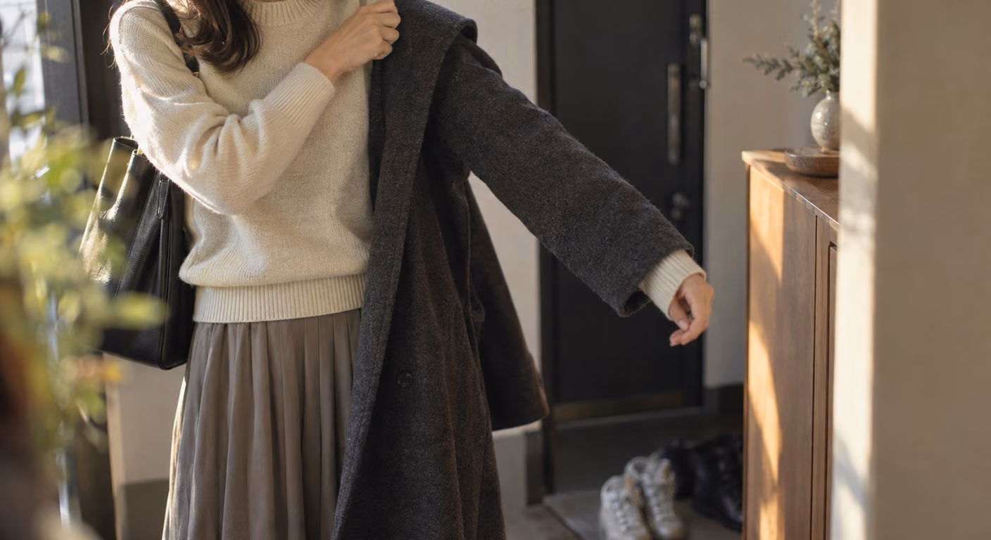 袖の形の名前｜コートの下で腕がつかえるときに見る肩の縫い目