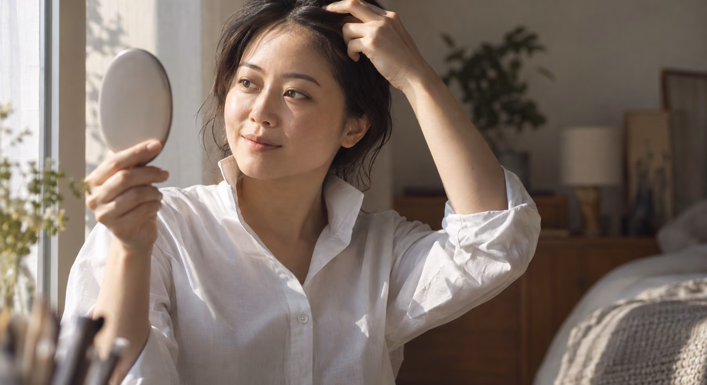 たぬき顔の反対に寄せたい｜直線を置く場所は、丸さが目か頬かで変わる
