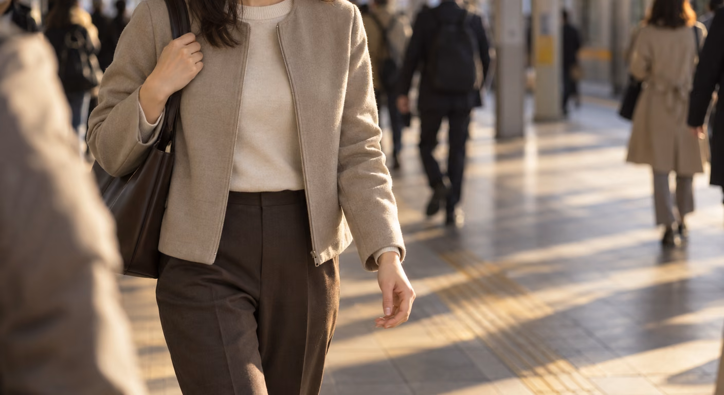 低身長きれいめコーデ|服に着られて見える3か所を秋のジャケットで直す