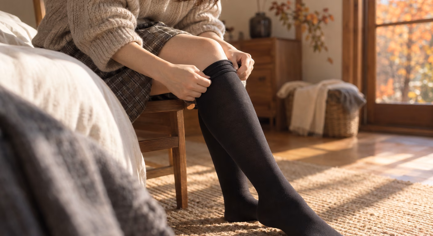 タイツがずり落ちる｜股が下がるのは、履き上げ方とウエストの位置で直す