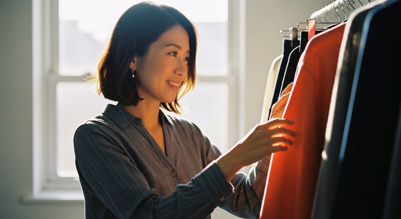 週末ひとり時間、光の入る部屋と鏡のイメージ