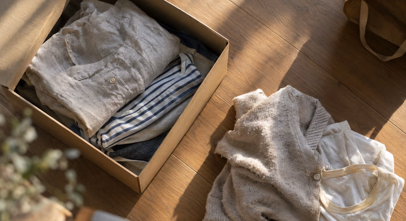 洋服の断捨離|衣替えの日、箱に戻す前に手放す服を決める