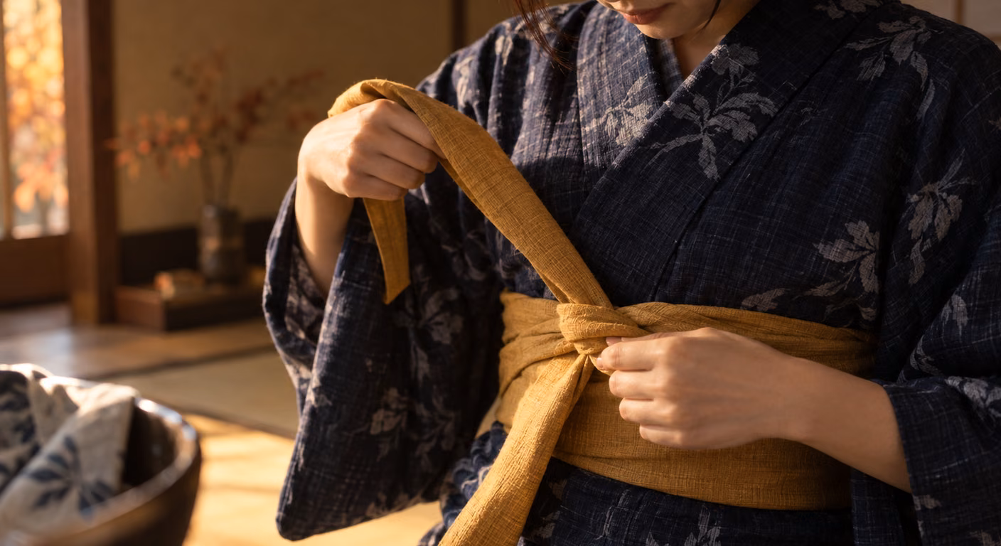 浴衣のリボンの結び方｜下がる・ほどけるは最初のひと結びで止める