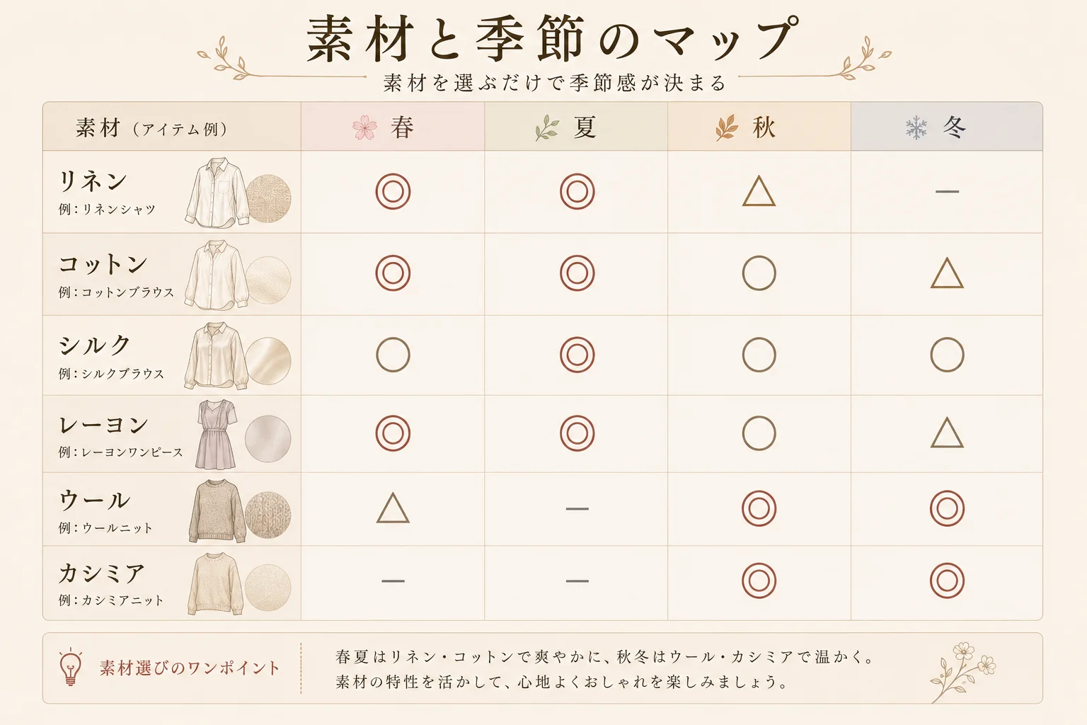 素材×季節マップ