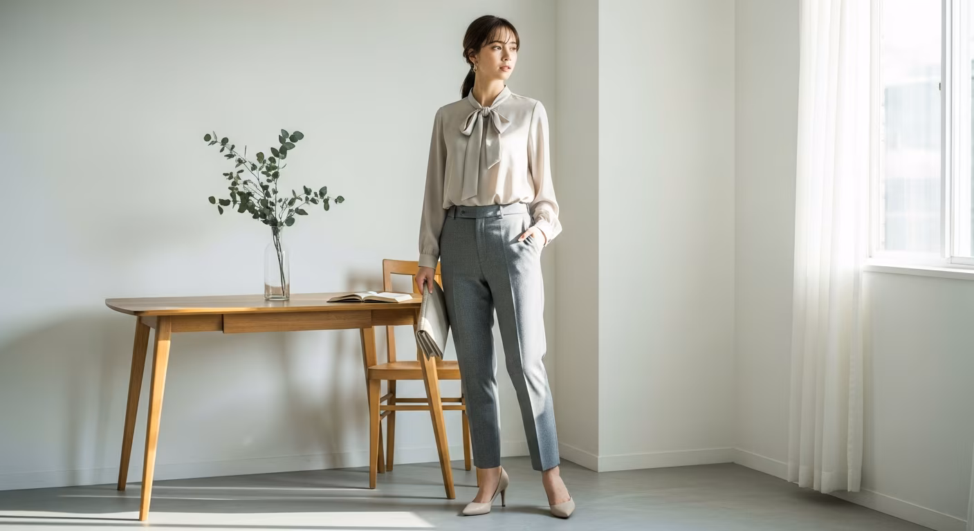 骨格ストレート×オフィスコーデ｜似合う通勤服・避けるべき服・季節別実例のコーディネート例