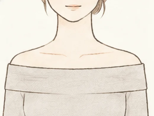 肩を出して着るオフショルダーのイラスト