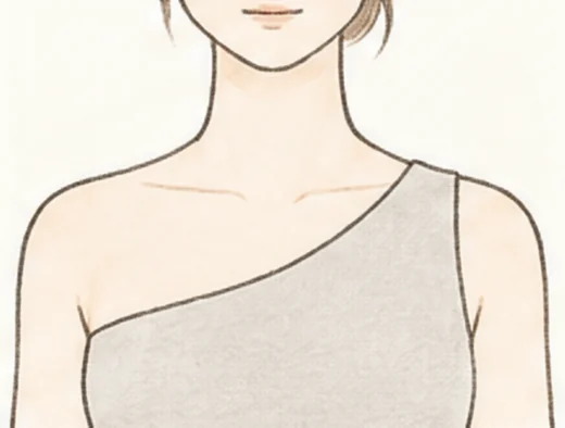 片側だけ肩にかけるワンショルダーのイラスト
