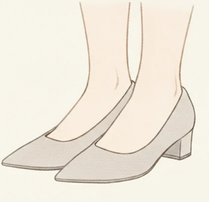 つま先がとがったポインテッドトゥのパンプスのイラスト