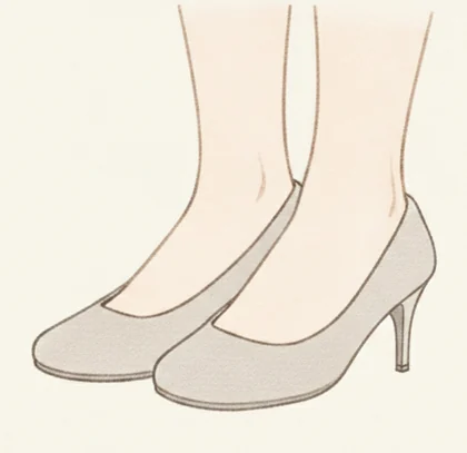細く高いヒールのピンヒールパンプスのイラスト
