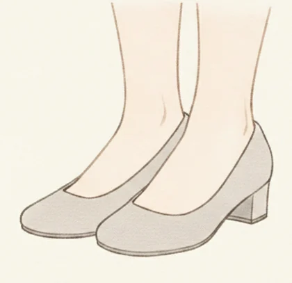 甲が開いて足を包むだけの基本のパンプスのイラスト