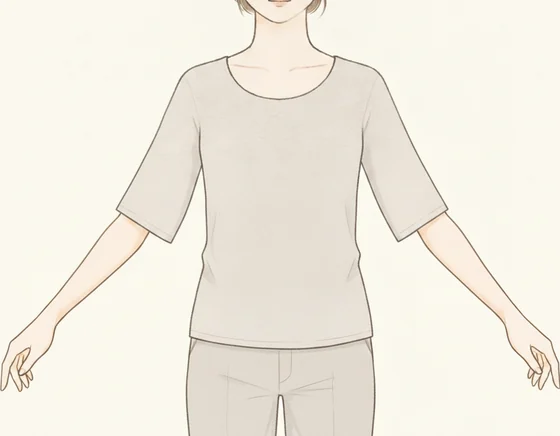 肩の縫い目がなく身頃から続く極端に短いフレンチスリーブのイラスト