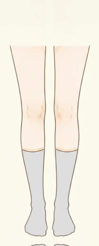 ふくらはぎの中ほどで終わるクルーソックスのイラスト
