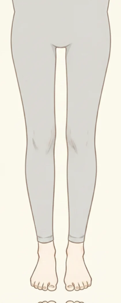 脚全体を覆い足先が出るレギンスのイラスト